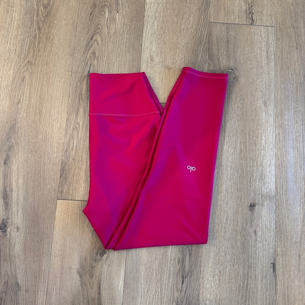 Alo Yoga Airlift High Waist Leggings Pink Large RN 87370 CA 00803 Activewear EUC